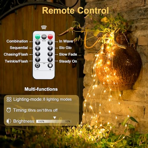 JMEXSUSS 2 Pack Battery Operated Fairy Lights, 400 LED Warm White Copper Wire Twinkle String Lights with Remote for Bedroom and Outdoor Decor