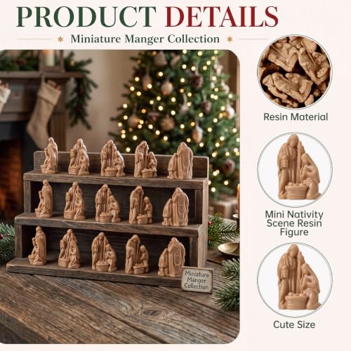 100 Pcs Nativity Scene Resin Mini Figurines – Baby Jesus, Mary & Joseph – Weysat 100/ Nativity