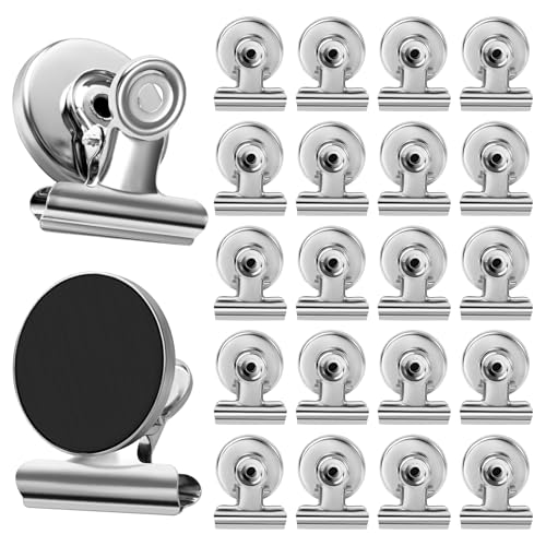 20 Pack Heavy Duty Magnetic Clips Strong Fridge Magnets Silver