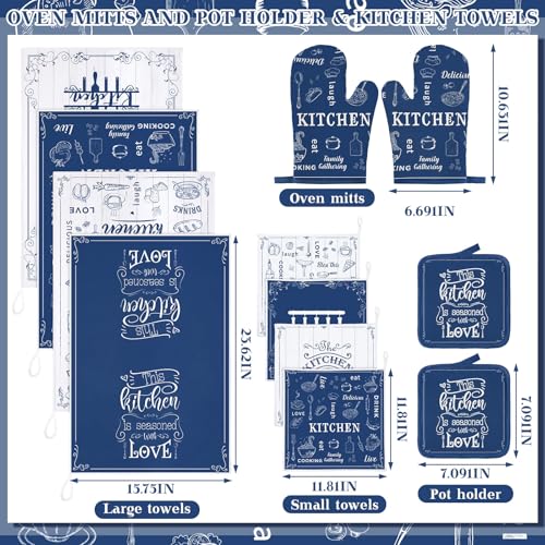 12-Piece Farmhouse Kitchen Set: Oven Mitts, Pot Holders, and Dish Towels
