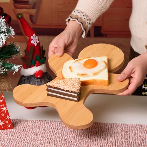 Christmas Gingerbread Man Wooden Serving & Cutting Board - Bamboo Holiday Tray