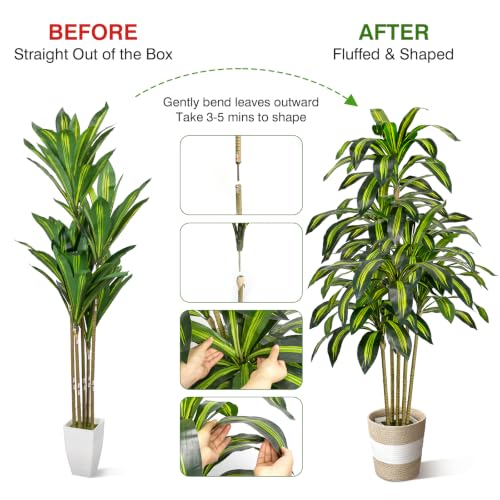 5FT Artificial Dracaena Tree with Planter and Basket - Lifelike Indoor Decor