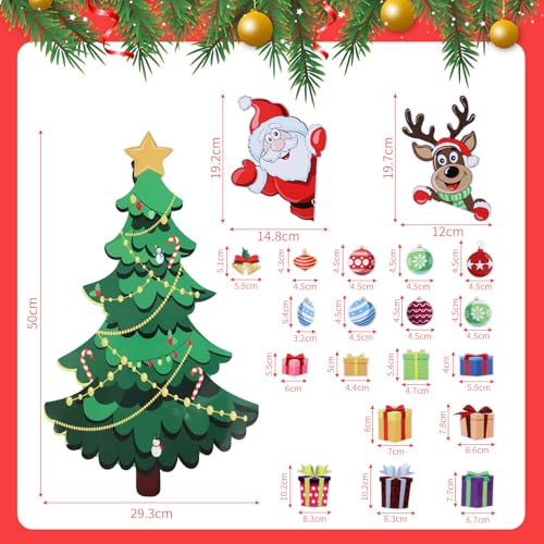 Goktvai Style 1 Christmas Refrigerator Magnets Holiday Decor Santa Tree Reindeer