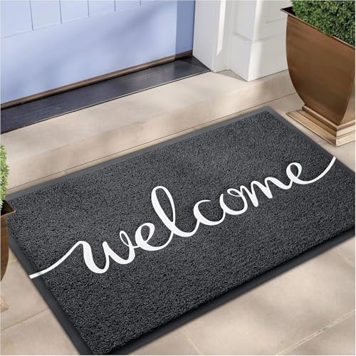 Non-Slip Outdoor Front Door Mat - Low Profile Entryway Welcome Doormat, 30"x17.5"