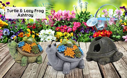 Turtle Resin Ashtray with Lid, Windproof Outdoor Cigarette Ash Tray