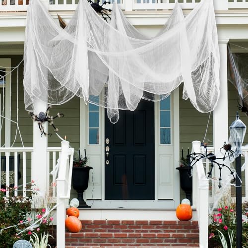 Vellibring White Halloween Creepy Cloth, Extra Large Spooky Fabric Gauze