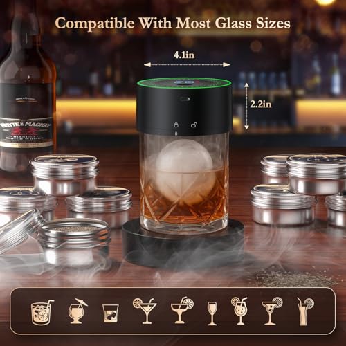 Black Electric Whiskey Smoker Kit - Rechargeable Cocktail Infuser with 6 Wood Chips