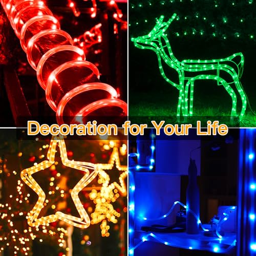 33ft LED Rope Lights, Color Changing Flexible String Lights with Remote