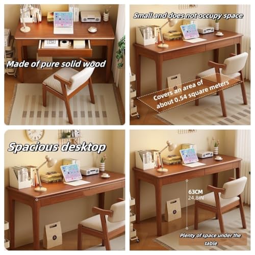 Minimalist Wooden Computer Desk and Matching Chair Set, 120cm