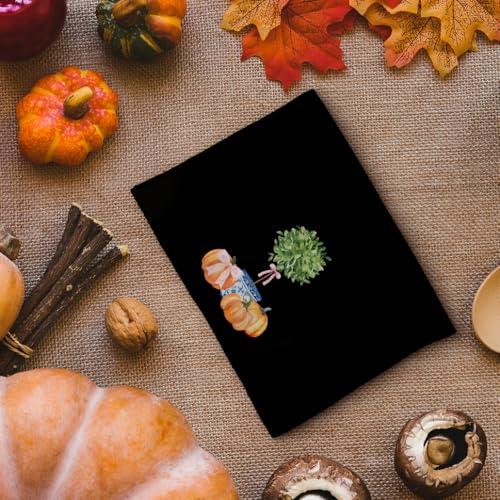 Tzhim Fall Pumpkin Kitchen Hand Towels with Bowknot - 16x24in Decorative Tea Towels