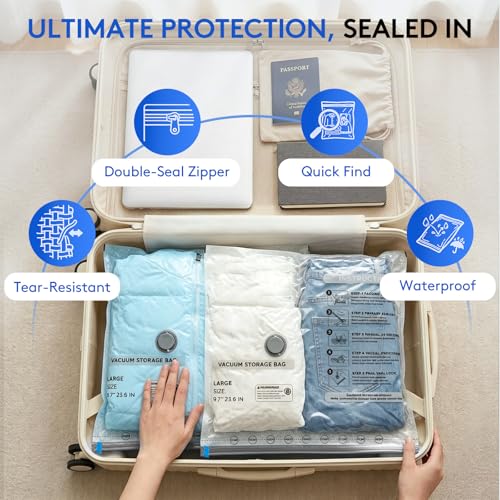 Travel Vacuum Seal Bags with Electric Pump 16-Piece Luggage Set