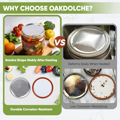 70mm Regular Mouth Mason Jar Lids - 48 Pack Airtight Canning Lids