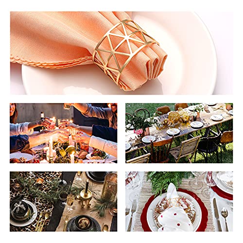 24 Pack Gold Round Metal Napkin Rings - Elegant Table Decor for Weddings & Holidays