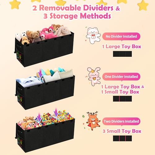 Extra Large Collapsible Toy Chest Storage Organizer with Dividers