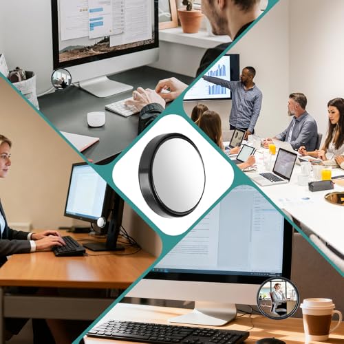 4PCS Adjustable Computer Monitor Rear View Mirrors for Office Cubicle Desk