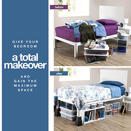 Heavy Duty Adjustable Bed Risers - Stackable 3, 5, or 8 Inch Furniture Lifts