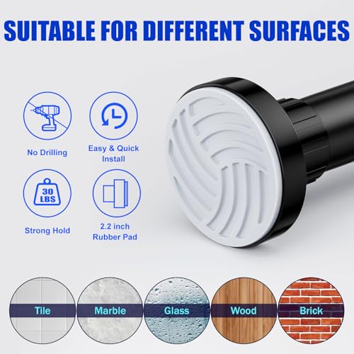 Ausemku Adjustable Shower Curtain Rod 32-80 Inch Heavy Duty Spring Tension