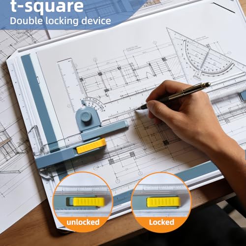 A3 Drafting Board with Parallel Motion Ruler and Adjustable Angle Stand