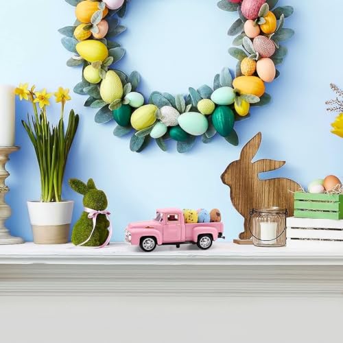 Mini Metal Easter Pickup Truck Decoration with Removable Eggs