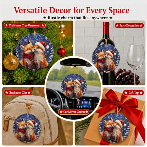 Velyra Fox Christmas Ornament 2026 Couples Woodland Animal Love Gift