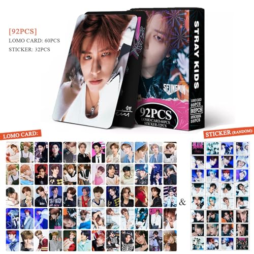 60 PCS Rock Star Album Photo Cards Set with 32 Stickers for Fans