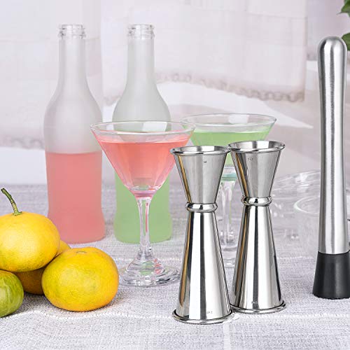 Stainless Steel Double Jigger Set for Cocktails - 1oz & 2oz Bartending Tools