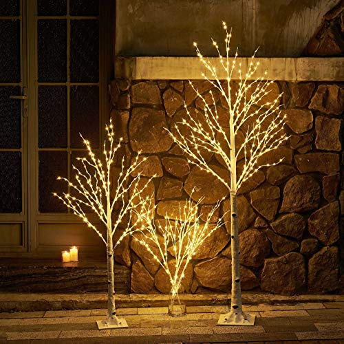 4FT Lighted Birch Twig Tree with 200 LED Fairy Lights for Holiday Decor