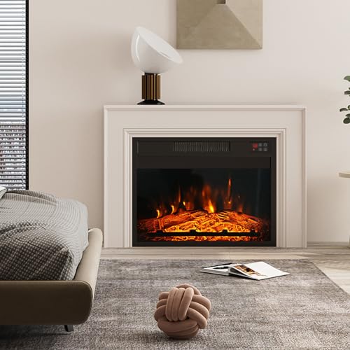 23-Inch Electric Fireplace Insert Recessed Heater with Remote Control