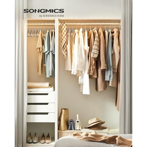 SONGMICS Clothes Hangers, Pack of 30 Plastic Coat Hangers, Space-Saving, Light Gray and Dark Gray UCRP30G