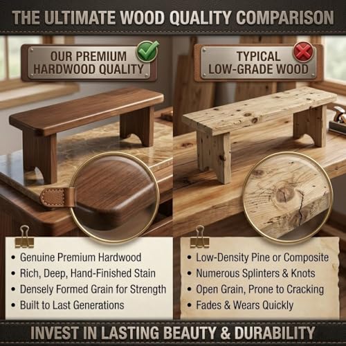 Solid Wood Entryway Bench, Rustic Farmhouse Shoe Bench for Hallway & Bedroom