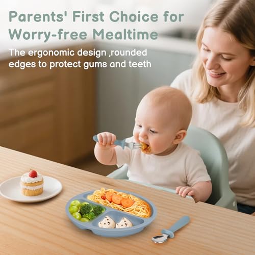 Eascrozn Toddler Utensils 6-Pack - Stainless Steel Forks & Spoons with Silicone Handles