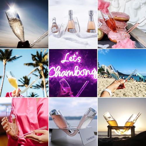 Chambong Champagne Flute Shooters 5-Piece Party Pack - Shatterproof Bachelorette Favors
