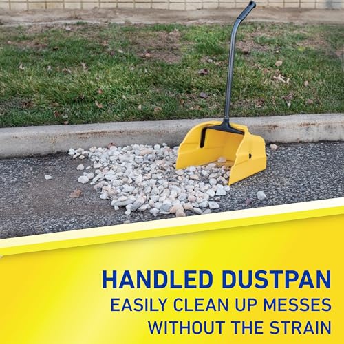 Heavy-Duty Jumbo Debris Dustpan with 36-Inch Long Handle & Swivel Pan