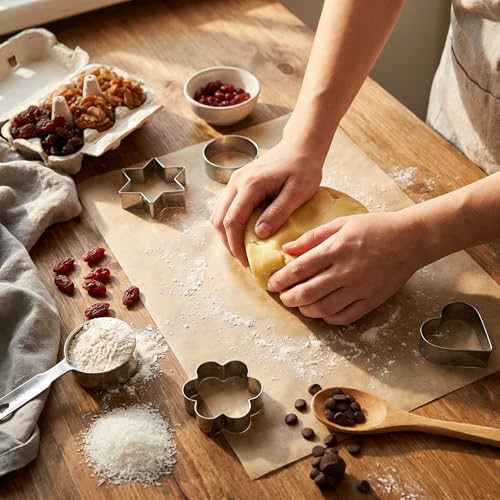 12-Piece Stainless Steel Cookie Cutter Set with 4 Shapes for Baking and Kids' Crafts