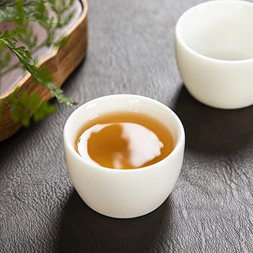 Sizikato 6pcs White Chinese Porcelain Sake Tea Cups 50ml - Exquisite & Durable - Variation C