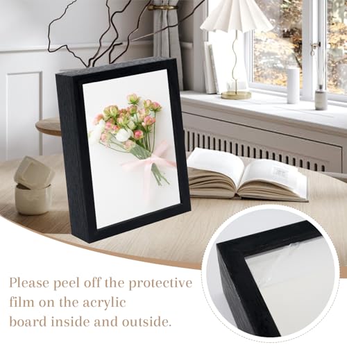 4-Pack 5x7 Deep Shadow Box Frames for Photos and Keepsakes, Black