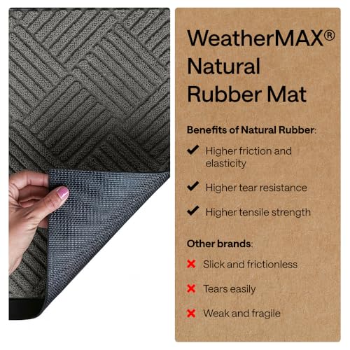 Gorilla Grip Waterproof All-Season Doormat 29x17 Gray Diamond