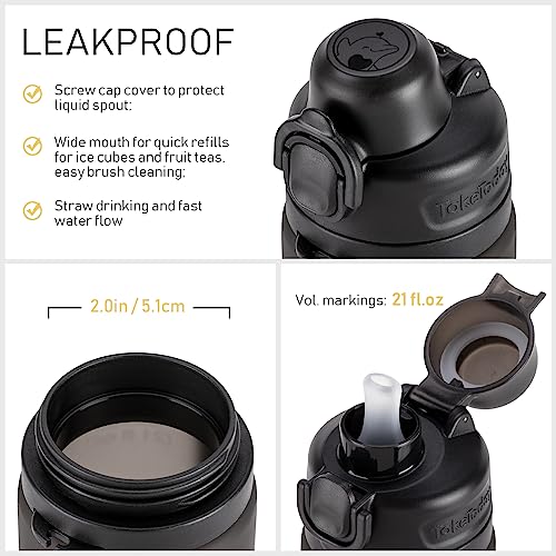 Collapsible Water Bottle 21oz Foldable Silicone Travel Bottle with Straw