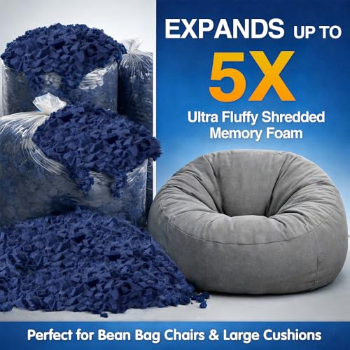 15lbs Shredded Memory Foam Filler for Bean Bag Chairs, Cushions and Pillows