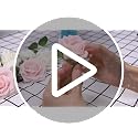 50 Pcs Blush Pink Artificial Roses Foam Flowers with Stems