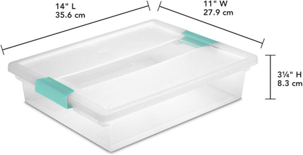 Sterilite 6-Pack Clip Box | Stackable Clear Plastic Storage Bins with Latching Lids - Ideal for Arts, Crafts, and Office Organization