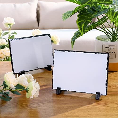 Gersoniel 6 Pack Sublimation Slate Photo Frames 5.9x7.9 Inch with Stands