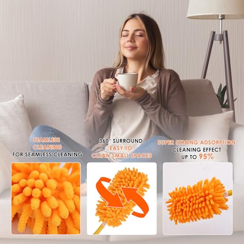 Reusable Microfiber Duster Refills 4-Pack - Washable 360 Dusting Cloths