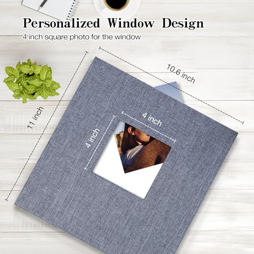 Self-Adhesive Photo Album, 40-Page Linen Hardcover DIY Scrapbook
