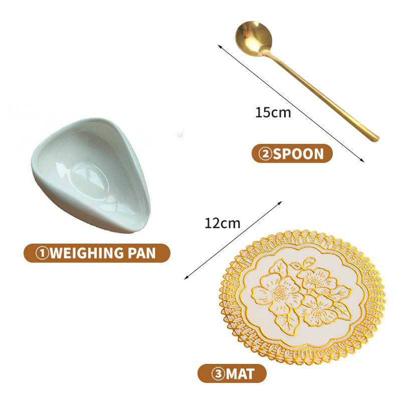 weigeqi Ceramic Spoon Rest Mini Coffee Spoon Holder & Spoon Set, Small Ceramic Spoon Rest, Coffee Stirrer, Teaspoon, Bar Spoon - Coffee Bar Accessories (white)