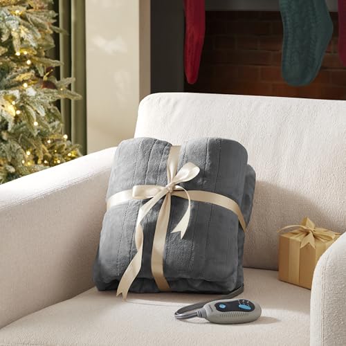 Reversible Heated Throw Blanket - Plush Sherpa Electric Blanket