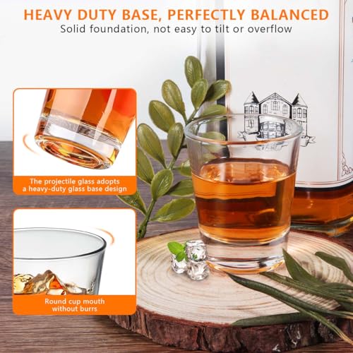 OBTANIM 12 Pack 1.5 oz Clear Shot Glasses with Heavy Base for Bar & Home Use