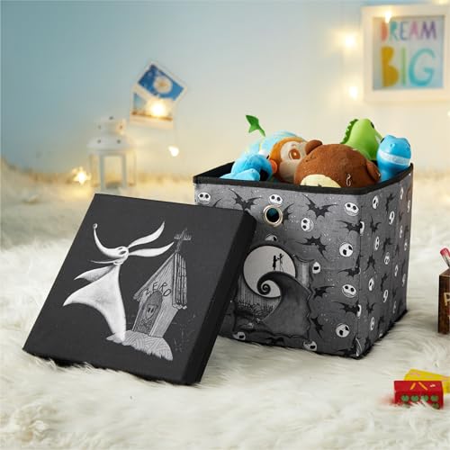 Collapsible Fabric Storage Cube with Lid, 10-Inch Decorative Organizer Bin
