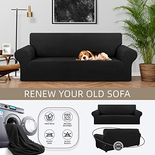 Stretch Jacquard Sofa Slipcover for 3 Cushion Couch (78"-94") - Pet Friendly