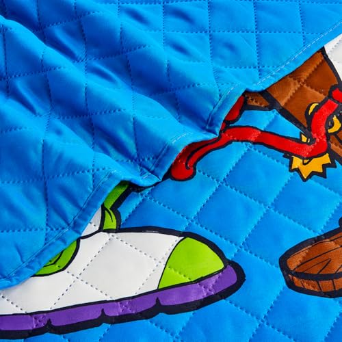 Twin Size Character Quilted Bedspread Bundle with Stickers for Kids